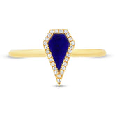 0.06ct Diamond & 0.32ct Lapis 14k Yellow Gold Lady's Ring